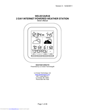 WEATHER DIRECT Weather Direct Lite WD-2512UR-B Owner's Manual
