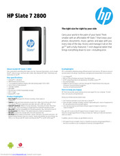 HP Slate 7 2800 Specifications