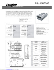 ENERGIZER ER-HMOF600 Specifications