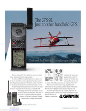 Garmin GPS 92 Specifications