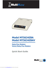 MultiModem MT5634ZBAV Quick Start Manual
