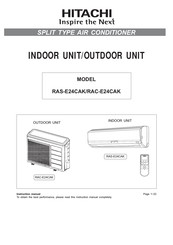 Hitachi RAC-E24CAK Instruction Manual