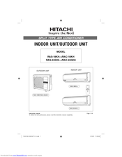 Hitachi RAS-18KH(T1) Instruction Manual