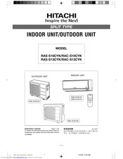 Hitachi RAC-S13CYK Instruction Manual