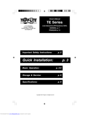 Tripp Lite TE600 Owner's Manual
