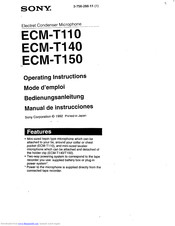 Sony ECM-T150 Operating Instructions