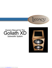 Legacy Goliath XD Owner's Manual