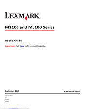 Lexmark M1100 Series User Manual