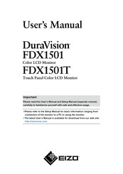 EIZO DURAVISION FDX1501T User Manual