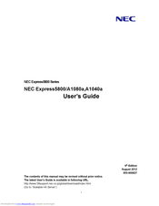 NEC Express5800/A1040a User Manual