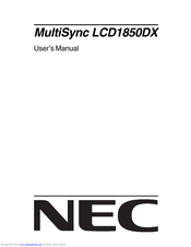 NEC MultiSync LCD1850DX User Manual