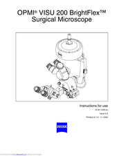 Zeiss VISU 200 Instructions For Use Manual