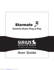 Sirius Satellite Radio Starmate 3 User Manual