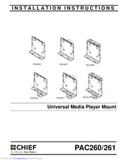 Chief PAC261W Installation Instructions Manual