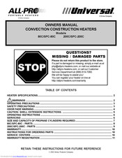 Scheu Products Company 80C/SPC-80C Owner's Manual