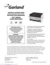 Garland GXR30 Installation And Operation Manual