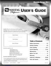 Maytag Perfoma RS-1 User Manual