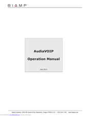 Biamp AudiaVOIP Operation Manual