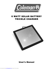 Coleman 6 Watt solar battery trickle charger User Manual