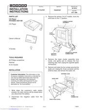 Honda CD PLAYER Installation Instructions