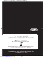 Vax U89-VU-R-A Instruction Manual