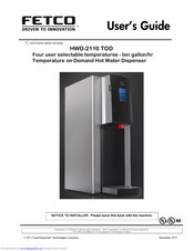 Fetco HWD-2110 TOD User Manual