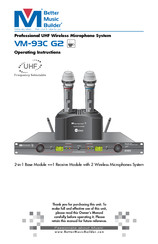 Better Music Builder VM-93C G2 Operating Instructions Manual