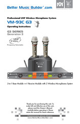 Better Music Builder VM-93C G3 Operating	 Instruction