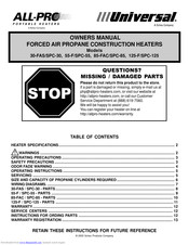 All Pro Solutions 85-FAC/SPC-85 Owner's Manual