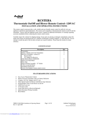 Ambient Technologies RCSTEBA Installation And Operating Instructions Manual