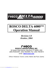 Rosco Laboratories Rosco Delta 6000 Operation Manual
