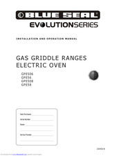 blue seal Evolution GPE58 Operation Manual