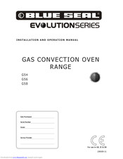 blue seal Evolution G58 Operation Manual