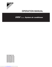 Daikin RXYCQ16A7Y1B Operation Manual