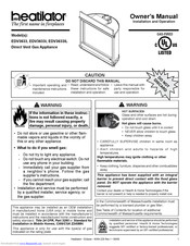 Heatilator Direct Vent Gas Appliance EDV3633I Owner's Manual