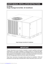 Nordyne P4 Series User's Manual & Installation Instructions