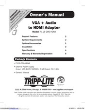 Tripp Lite P116-000-HDMI Owner's Manual