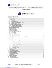 Ambient Weather WS-1173 User Manual