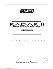 OTARI RADAR II Operation Manual