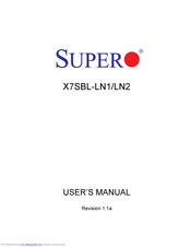 Supero X7SBL-LN2 User Manual