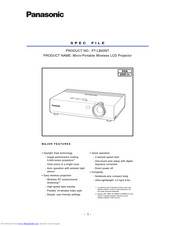 Panasonic PT-LB20NT Specification