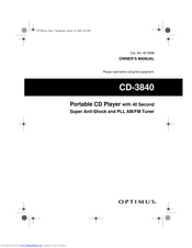 Optimus CD-3840 Owner's Manual