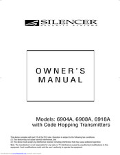 Silencer 6918A Owner's Manual