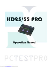 PCTestPro KD25 PRO Operation Manual