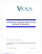 Viola Systems Symphony Owner's Manual