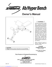 Stamina Ab/Hyper Bench Owner's Manual