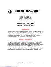 Linear Power 652IQ Owner's Manual And Installation Manual