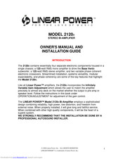 Linear Power MODEL 2120 Owner's Manual And Installation Manual