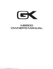 Gallien-Krueger MB500 Owner's Manual