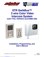 Alpha Communications STR QwikBus Installation, Programming, And  User's Manual